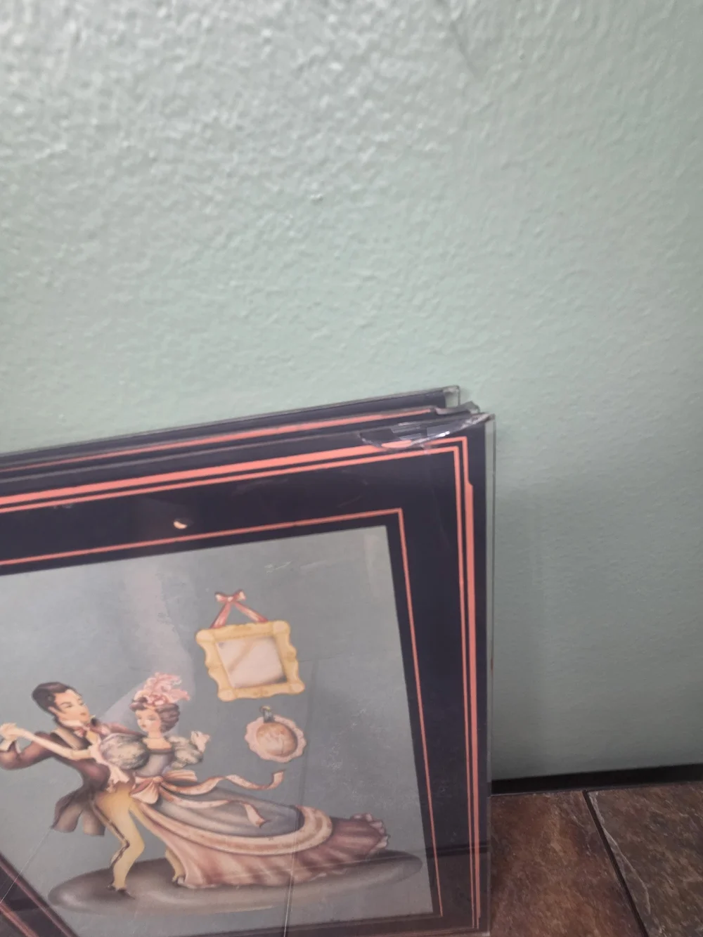 Vintage Style Trio Framed Wall Art - Green and Pink